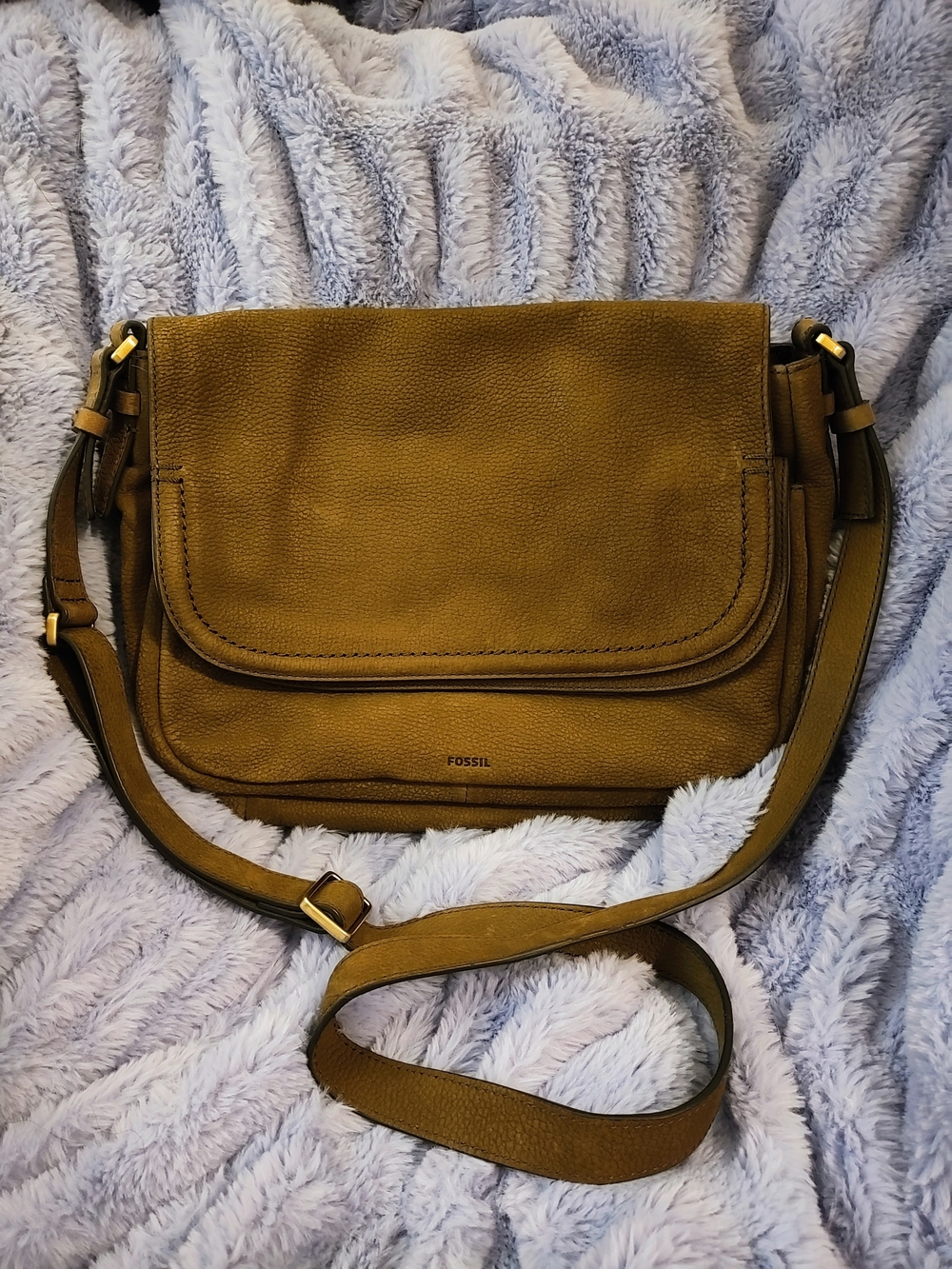 Fossil Olive Green Leather Crossbody Bag
